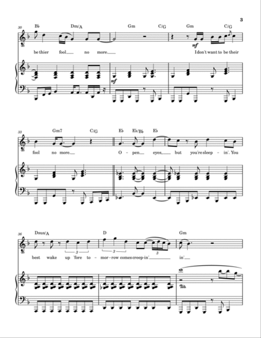 Creepin' Creepin' Piano, Vocal, Guitar scores gallery preview page 4