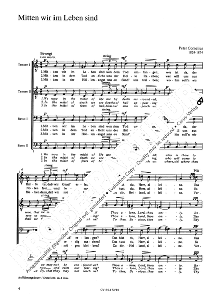 Rheinberger; Cornelius: Zwei Mannerchore