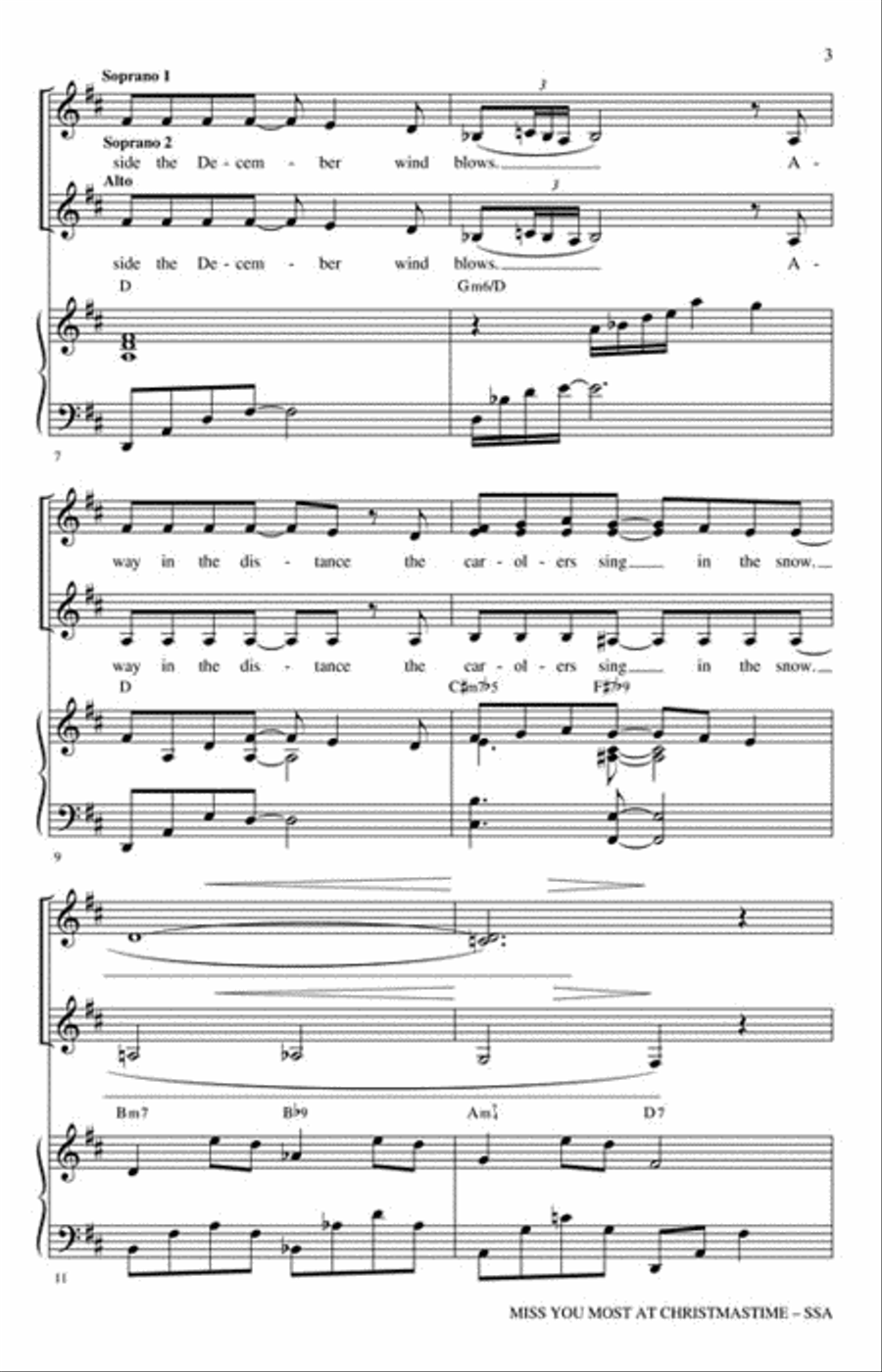 Miss You Most at Christmas Time SSA scores gallery preview page 3