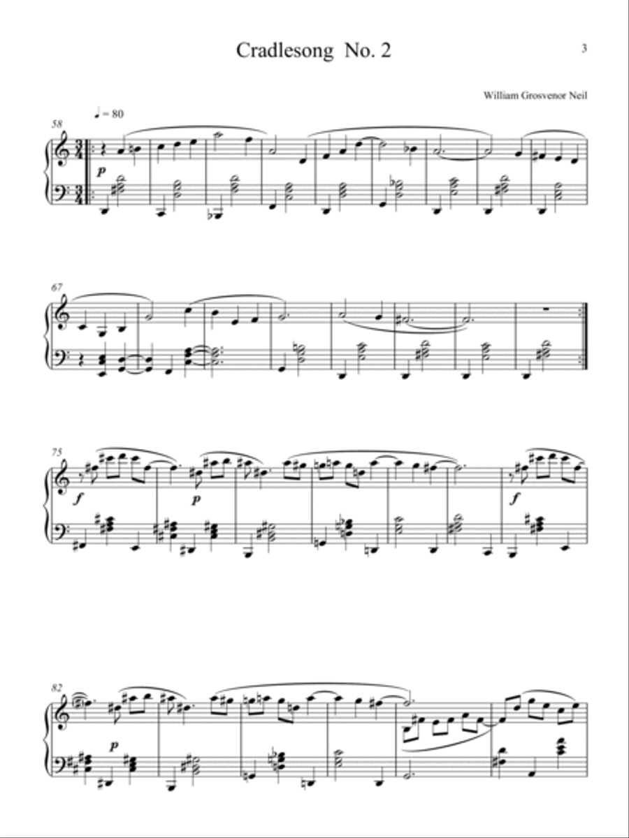 Three Cradlesongs for solo piano Piano Solo scores gallery preview page 4