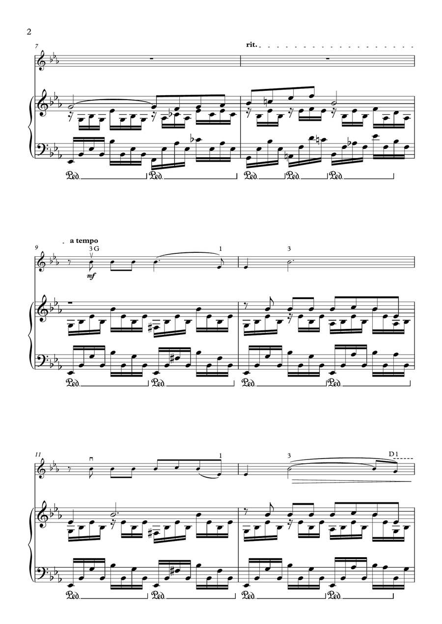 Rachmaninov Cello Sonata arranged for violin and piano, third movement Piano Trio scores gallery preview page 2
