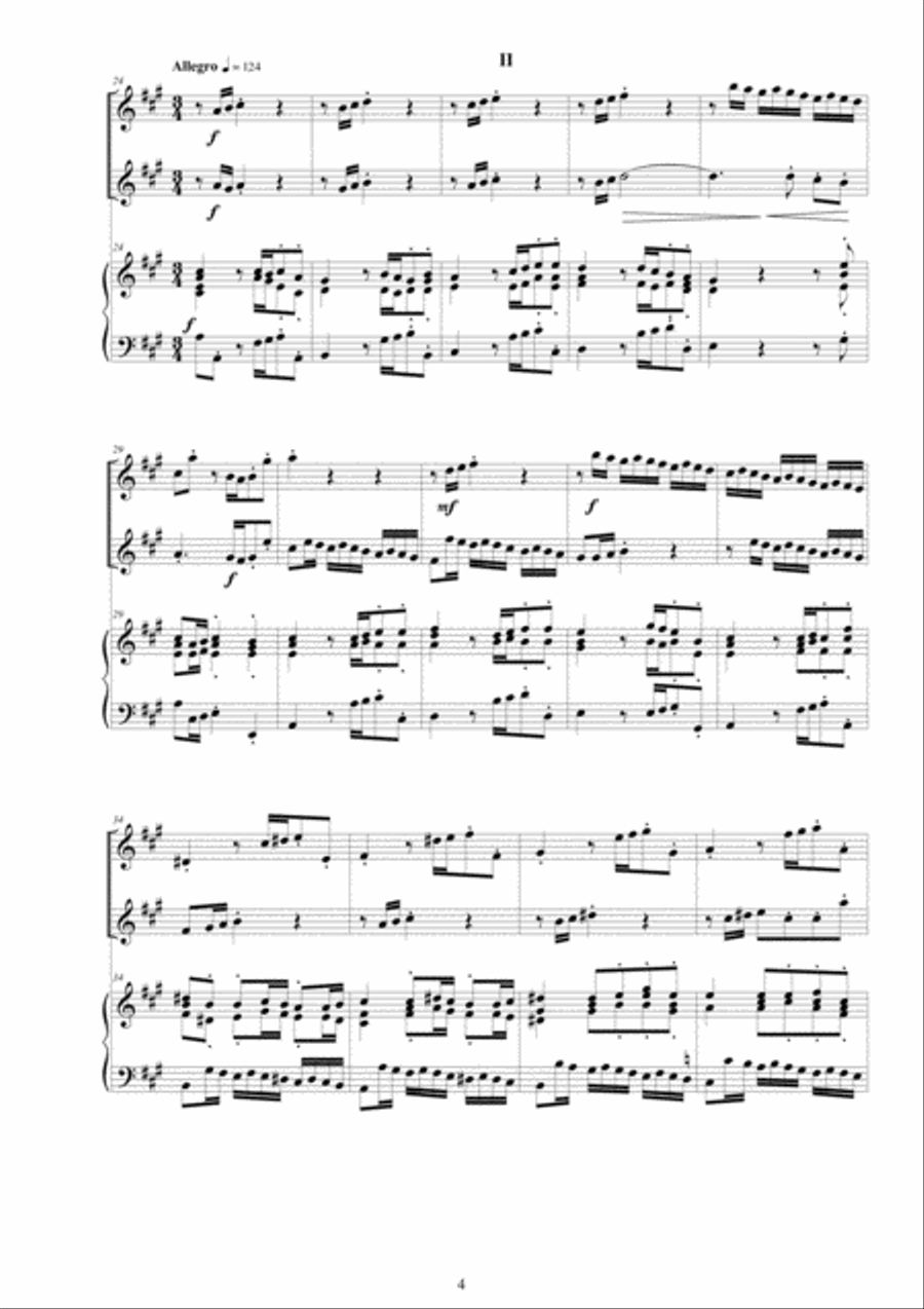 Handel - Trio Sonata No.1 in A major HWV 396 Op.5 for Two Violins and Cembalo Violin scores gallery preview page 4