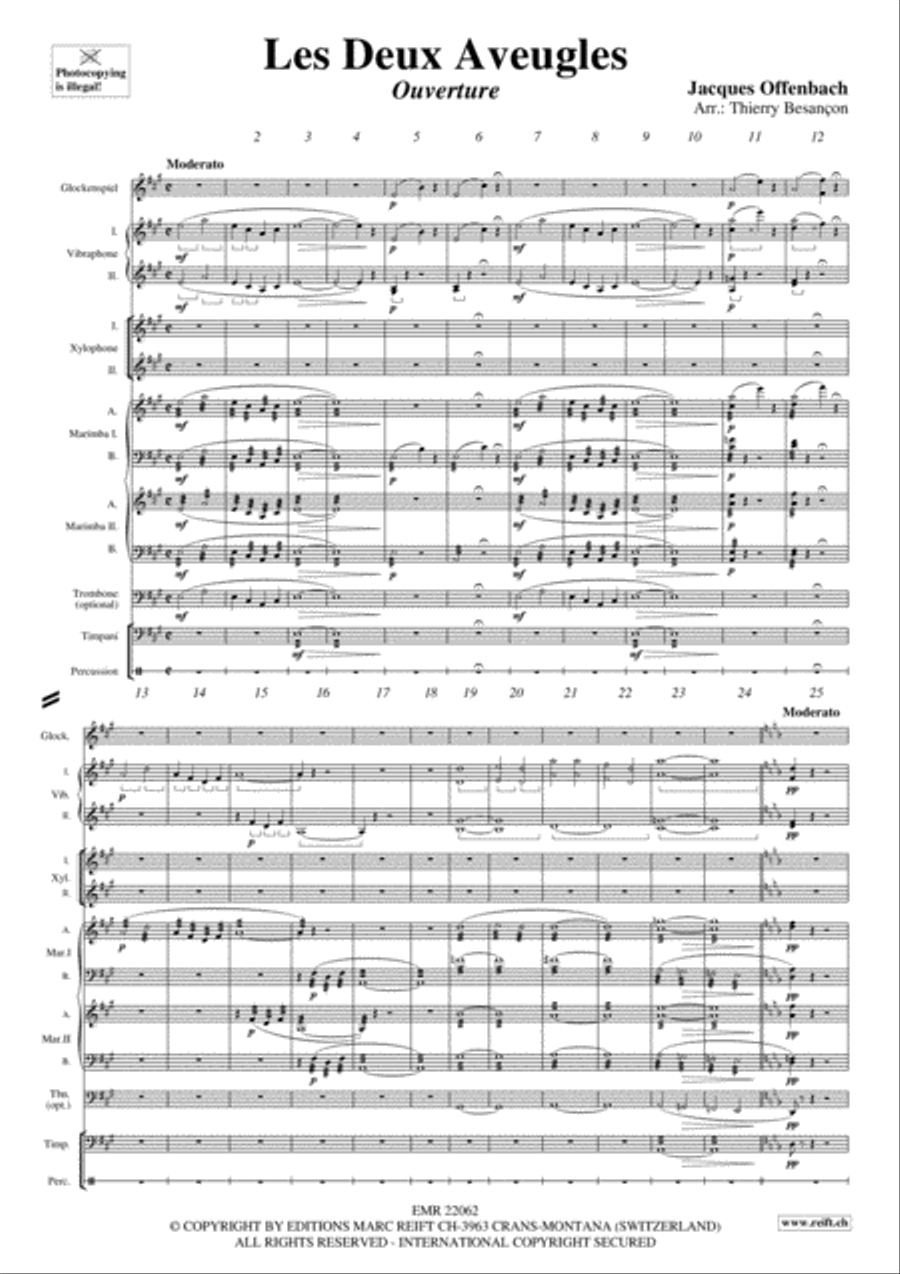 Les Deux Aveugles Percussion Ensemble scores gallery preview page 3