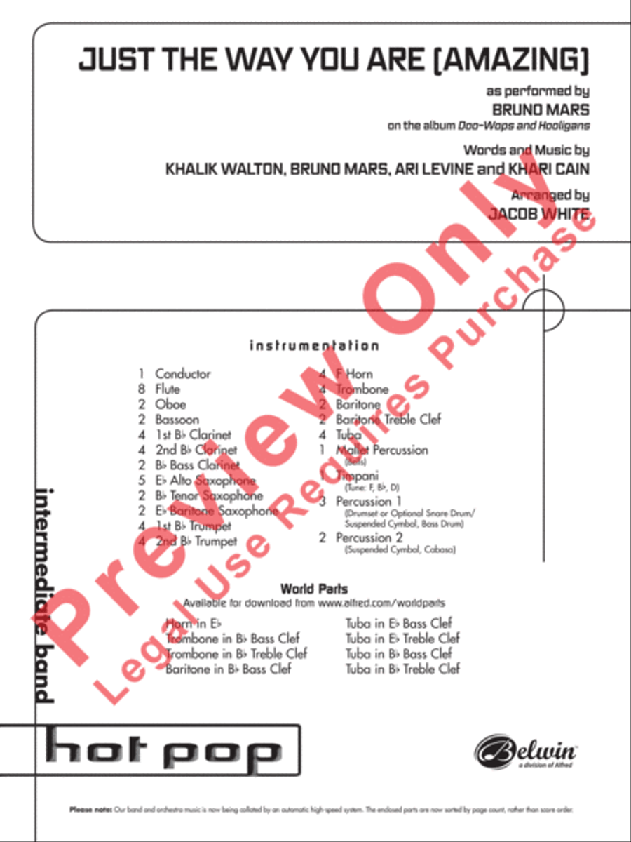 Just the Way You Are (Amazing) Concert Band scores gallery preview page 2