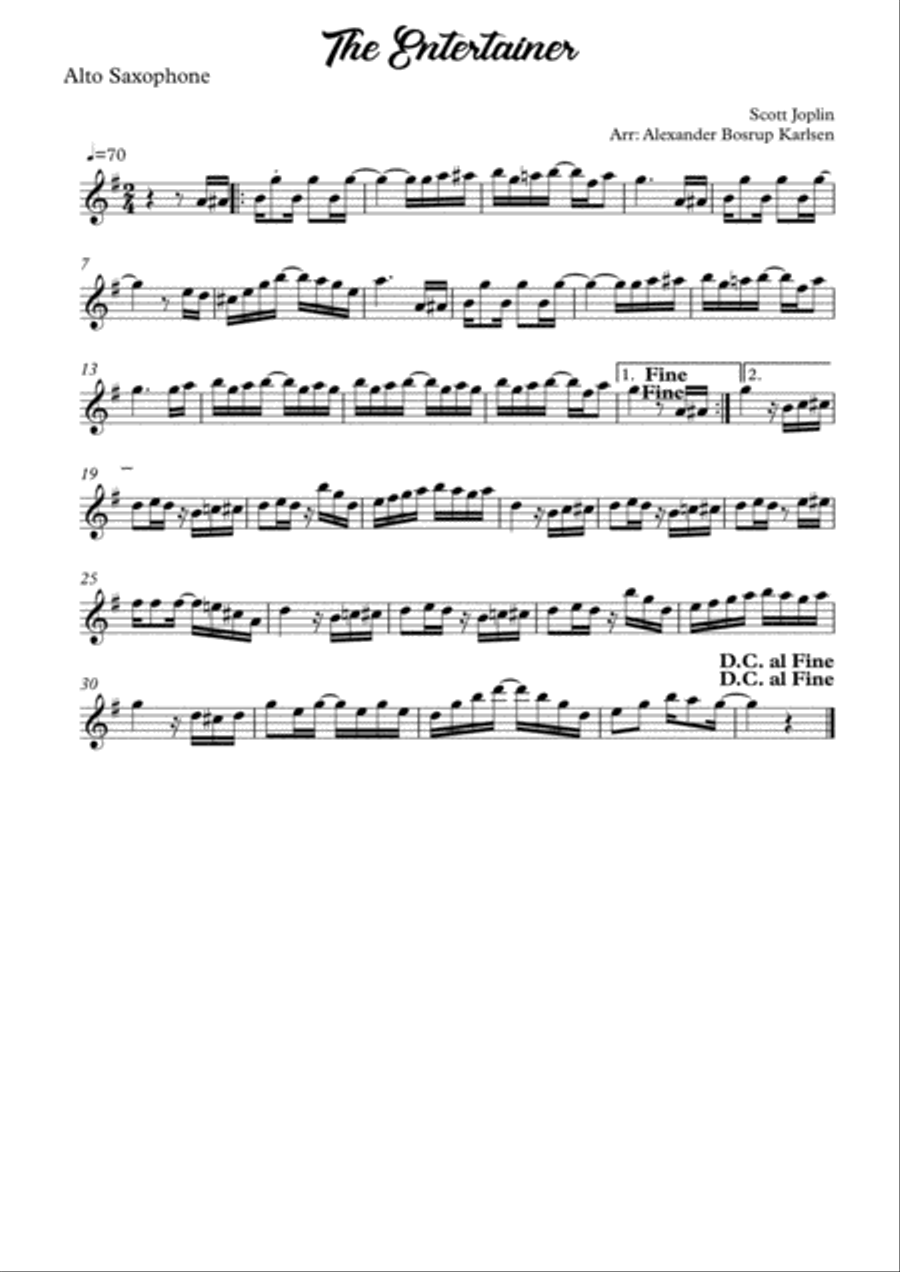 The Entertainer - saxophone duet Woodwind Duet scores gallery preview page 1