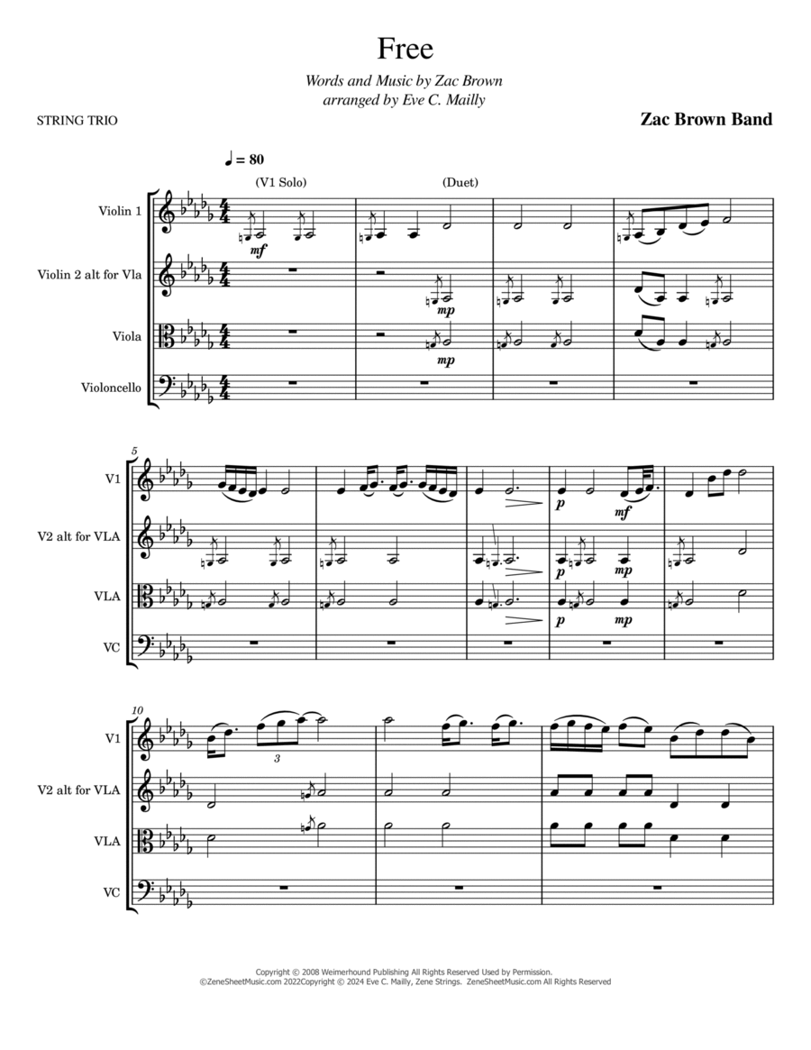 Free String Trio scores gallery preview page 1