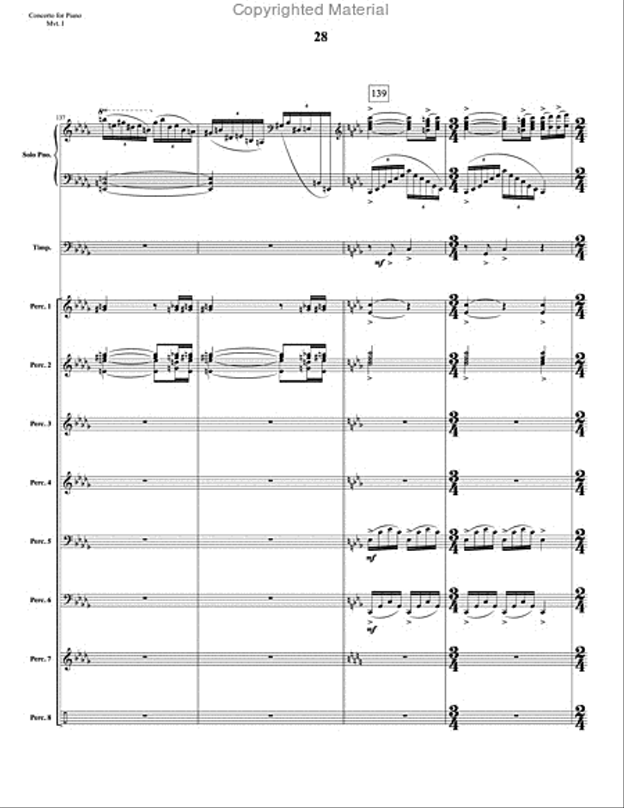 Concerto for Piano and Percussion Orchestra Percussion Ensemble scores gallery preview page 50