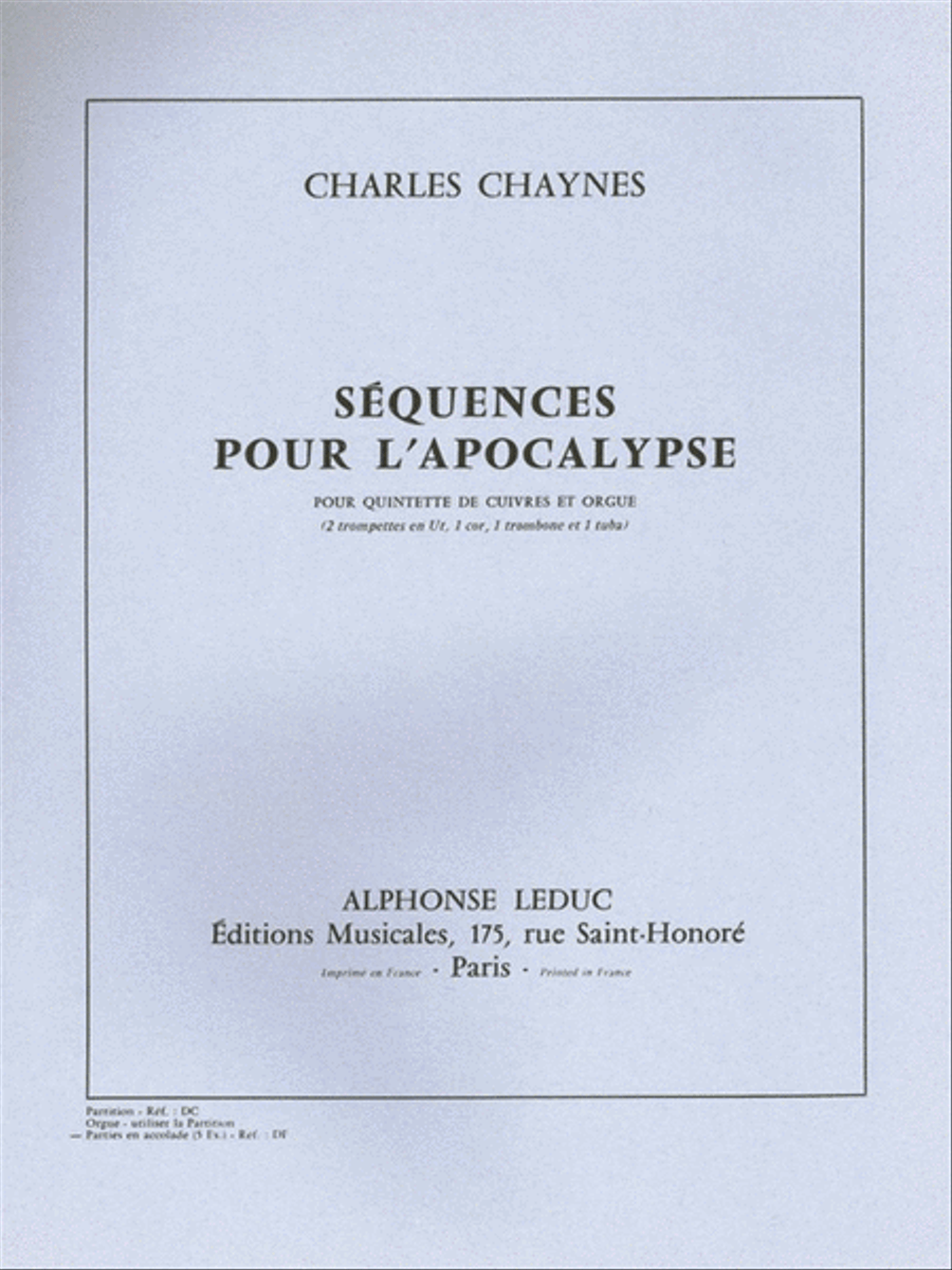 Sequences Pour L'apocalypse (sextet-brass) School and Community scores gallery preview page 1