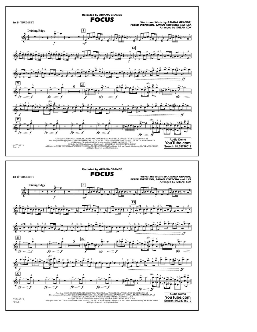 Focus - 1st Bb Trumpet Focus - 1st Bb Trumpet Marching Band scores gallery preview page 1