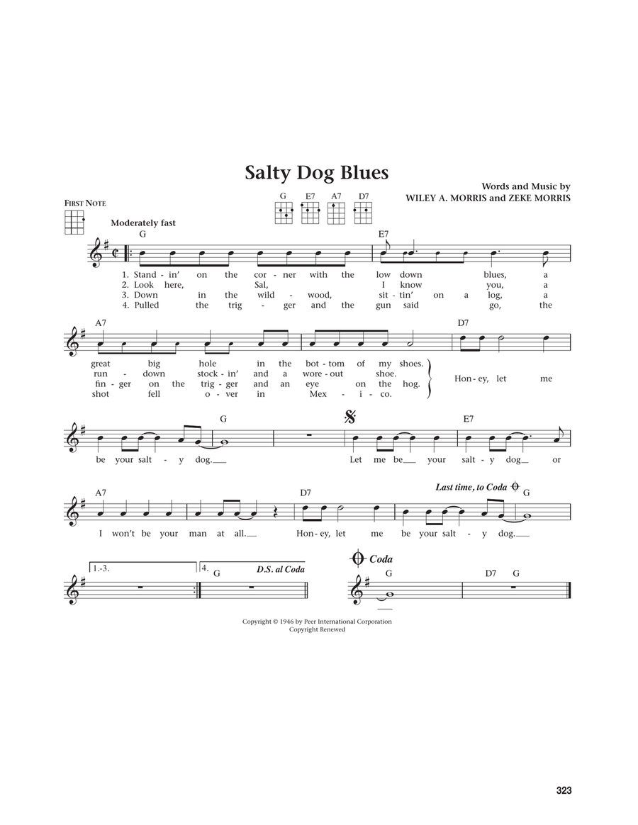 Salty Dog Blues (from The Daily Ukulele) (arr. Jim Beloff) Ukulele scores gallery preview page 1