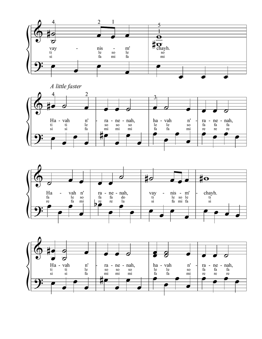 Havah Nagilah Piano, Vocal scores gallery preview page 2