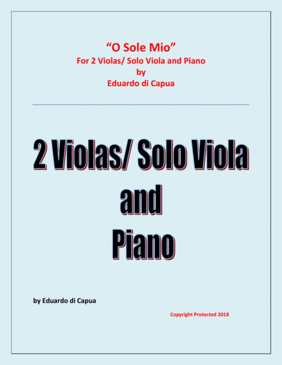 O Sole Mio - 2 Violas and Piano image number null