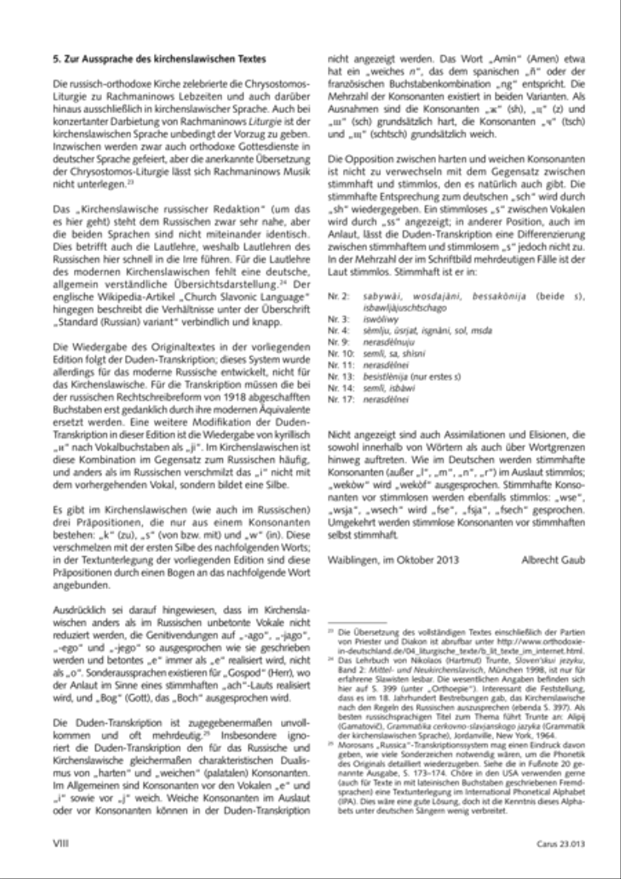 Liturgy of St. John Chrysostom op. 31 for mixed choir a cappella (Chrysostomos-Liturgie op. 31 fur Chor a cappella mit singbarem deutschem Text)