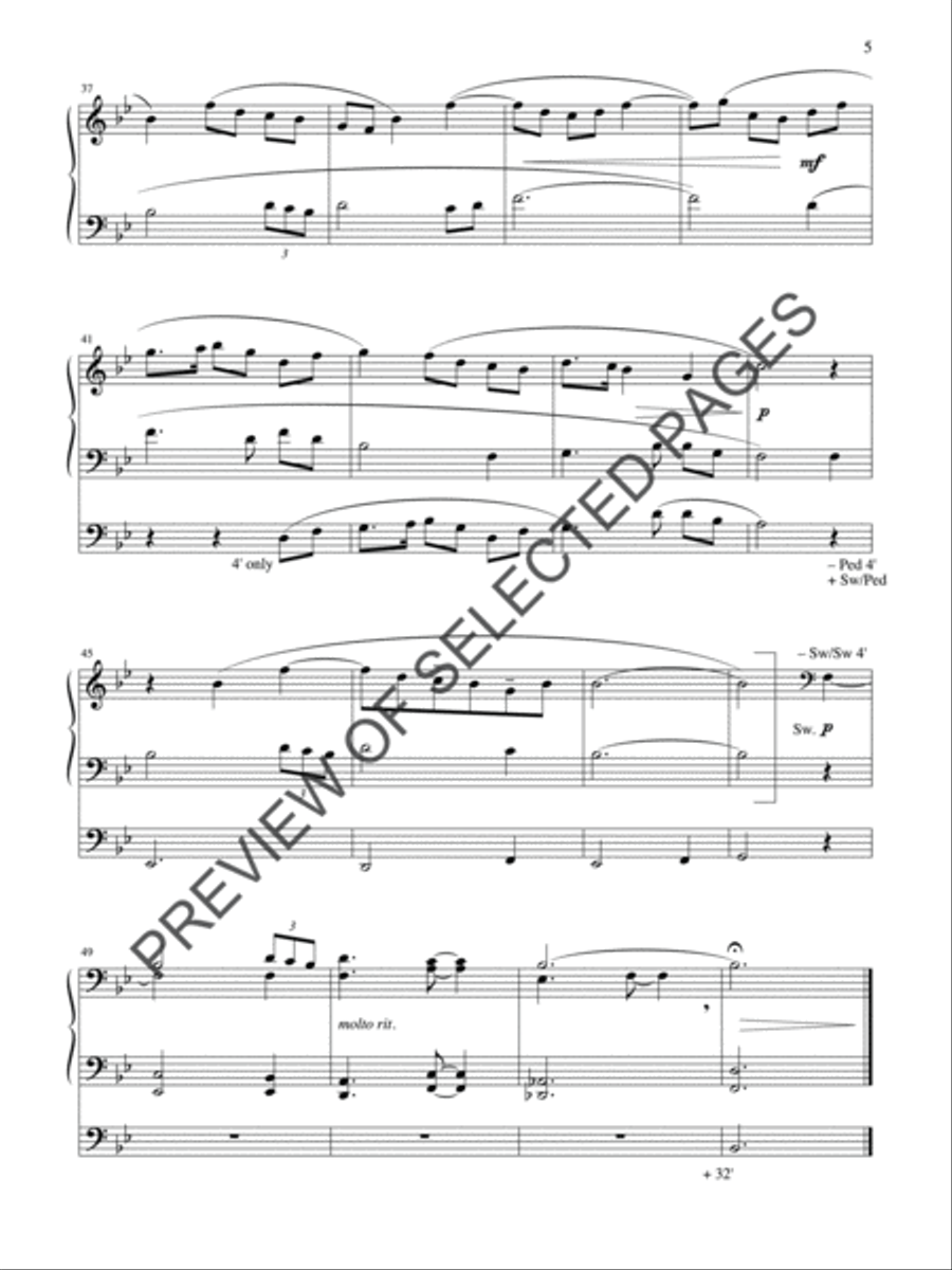 Nine Organ Pieces on Familiar Hymn Tunes 4-Part scores gallery preview page 4