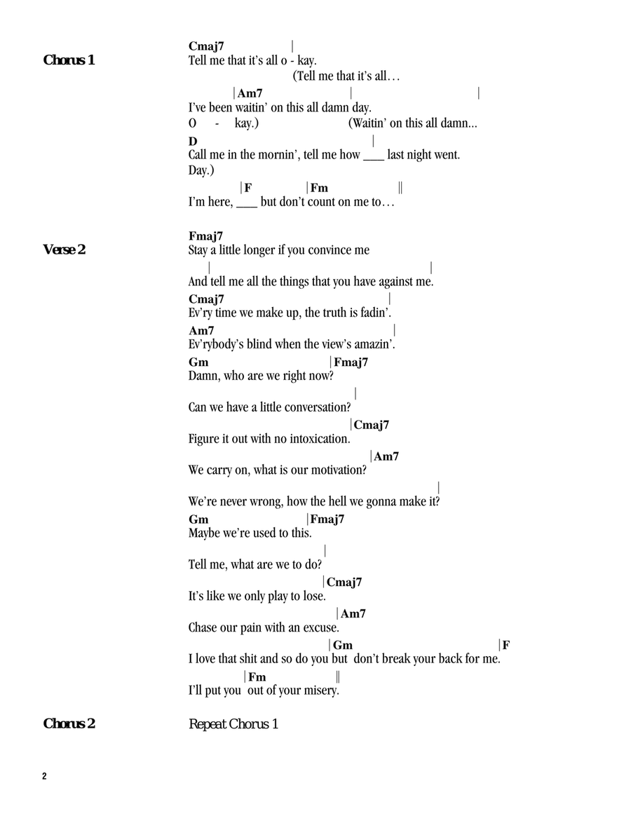 Stay Acoustic Guitar scores gallery preview page 2