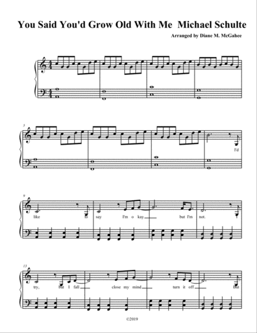 You Said You'd Grow Old With Me Small Ensemble scores gallery preview page 1