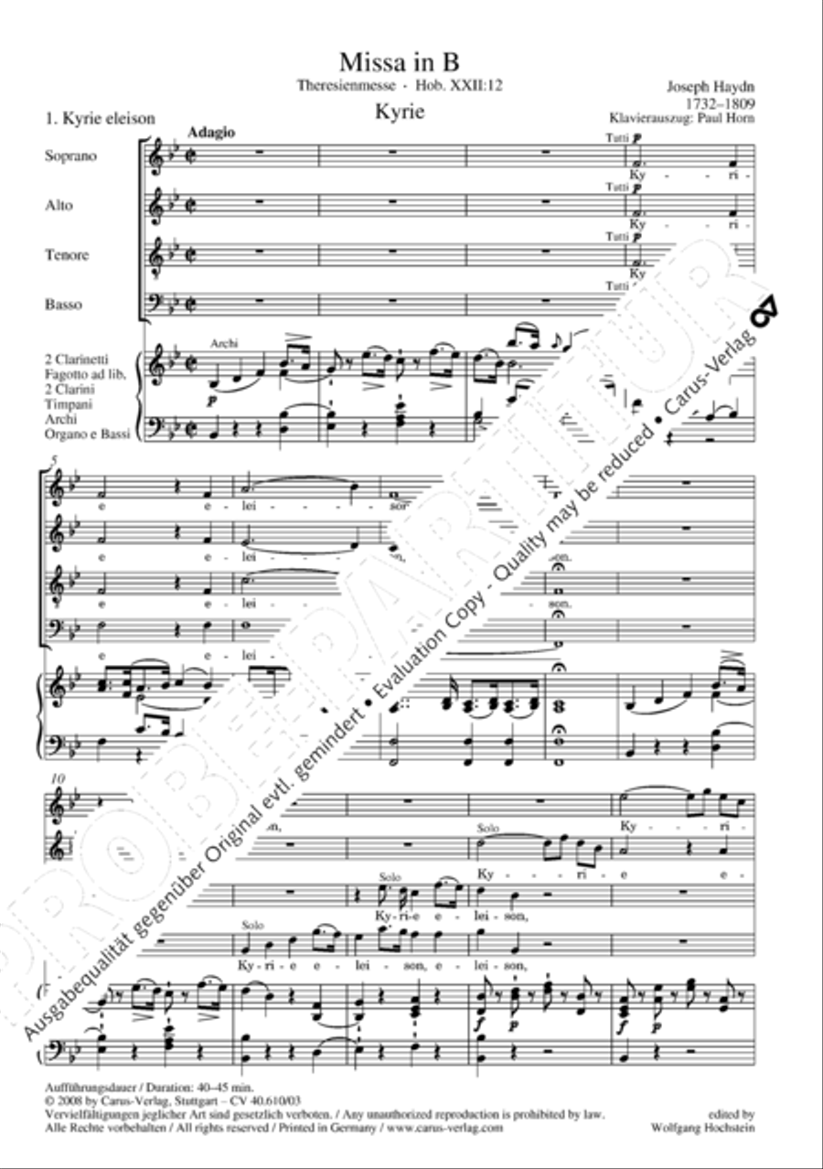 Theresienmesse in B 4-Part scores gallery preview page 6