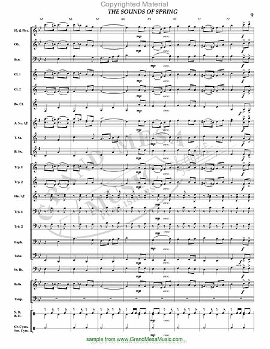 The Sounds of Spring The Sounds of Spring Concert Band scores gallery preview page 10