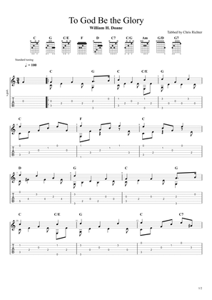 To God Be the Glory (Great Things He Hath Done) (Solo Fingerstyle Guitar Tab)
