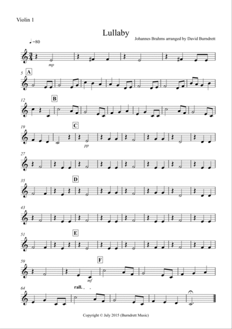 Brahms Lullaby for String Orchestra String Orchestra scores gallery preview page 6