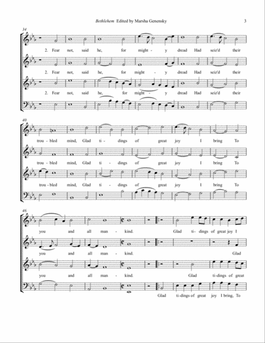 Anonymous 4: Bethlehem 4-Part scores gallery preview page 3