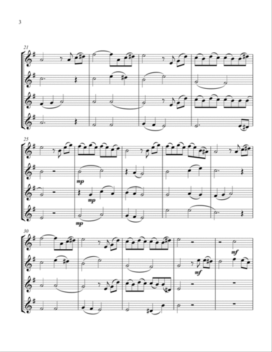 Speak Softly Love String Quartet scores gallery preview page 4