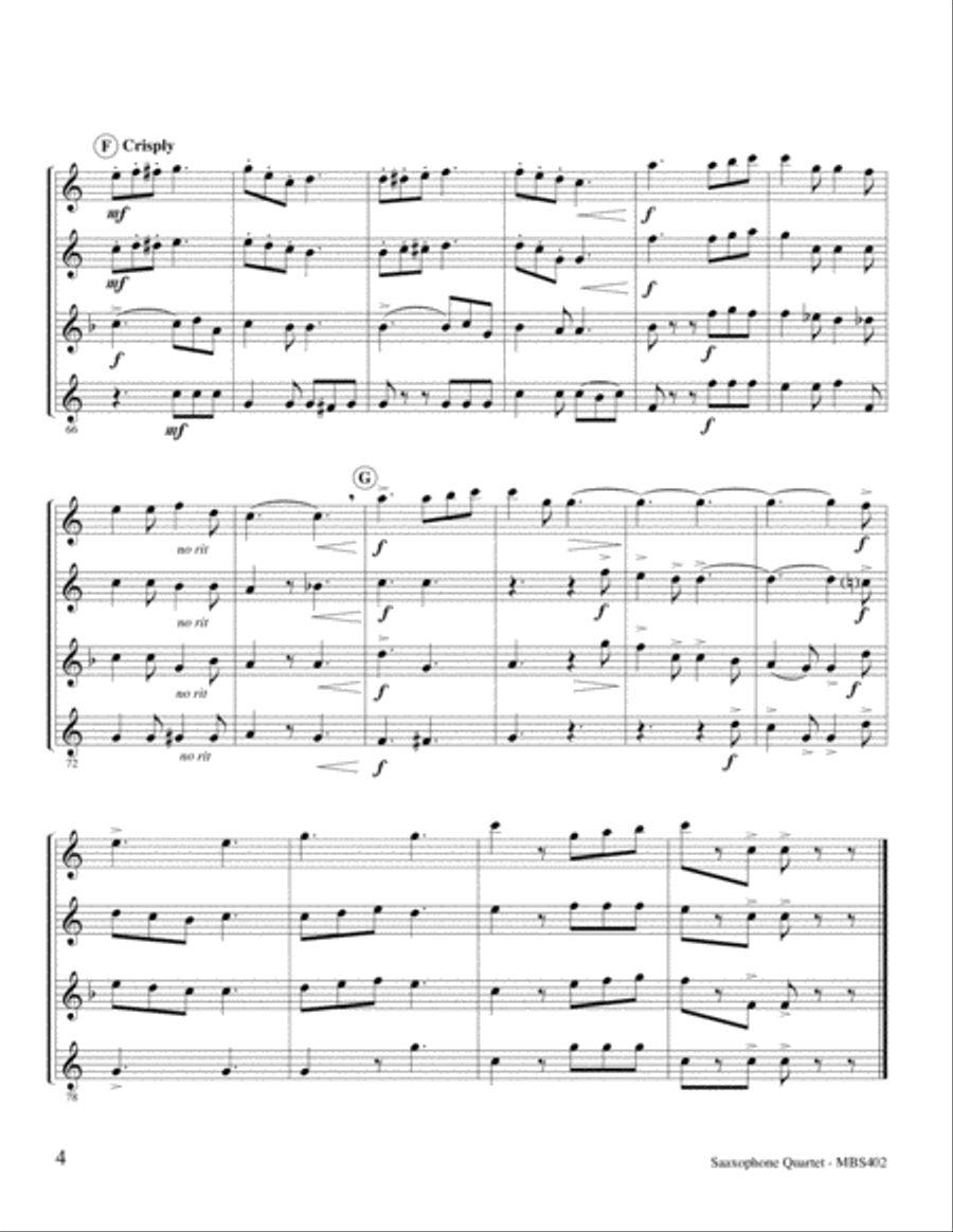 Faith Is The Victory Saxophone Quartet scores gallery preview page 5