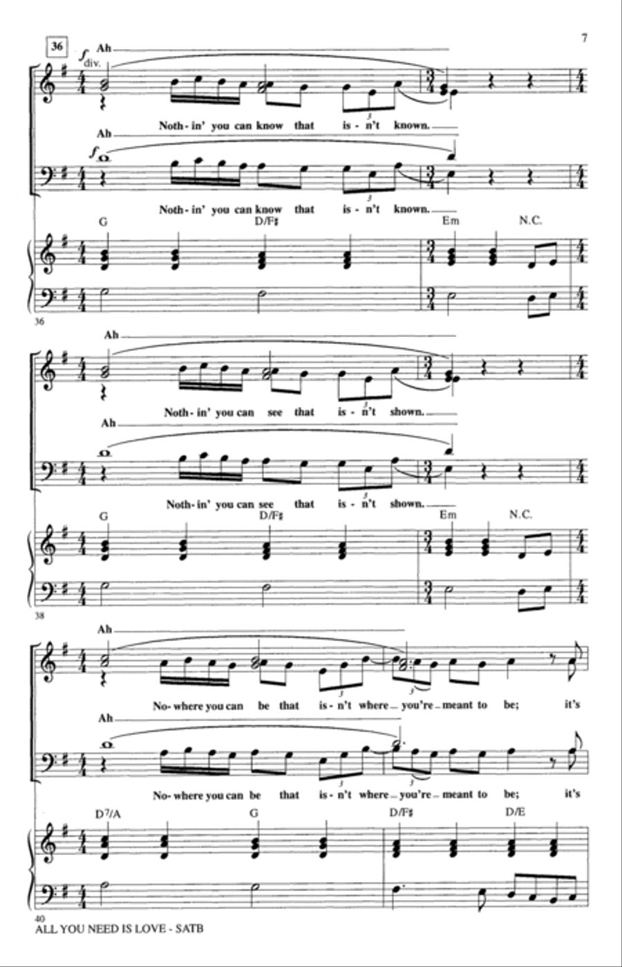 All You Need Is Love (arr. Alan Billingsley) 4-Part scores gallery preview page 5