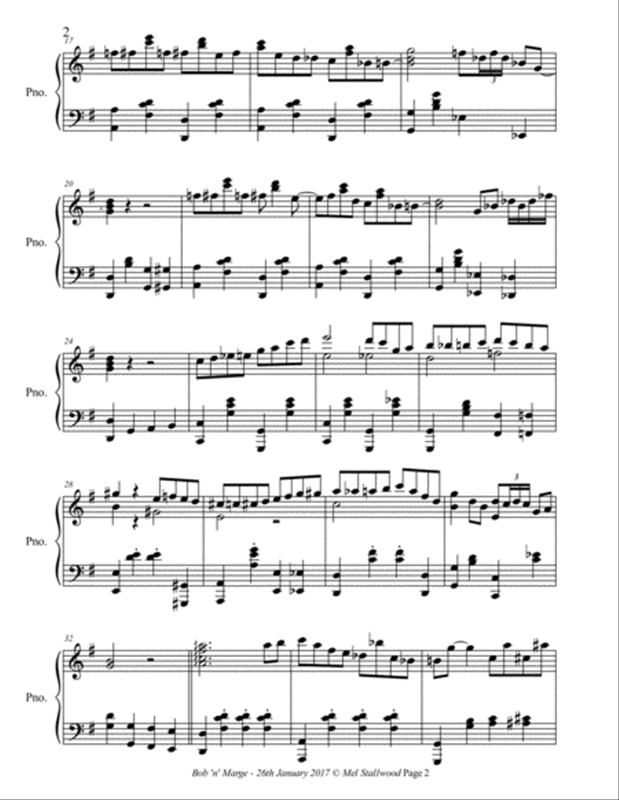 Bob 'n' Marge Piano Solo scores gallery preview page 3