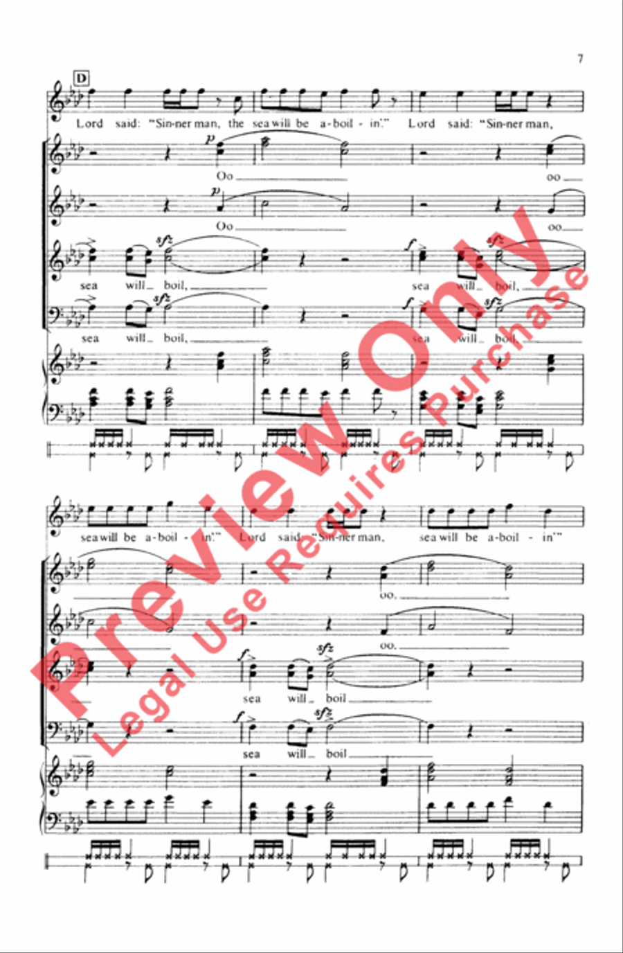 Sinner Man 4-Part scores gallery preview page 7