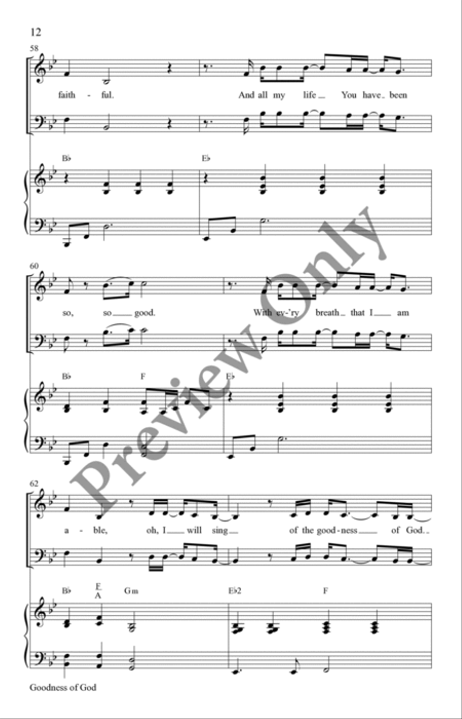Goodness of God 4-Part scores gallery preview page 11