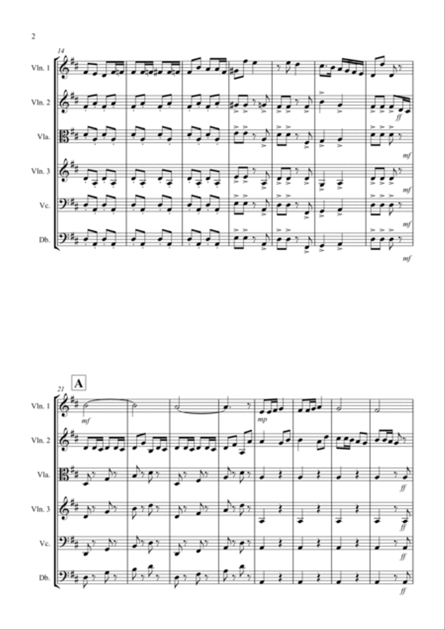 Radetzky March for String Orchestra String Quartet scores gallery preview page 2