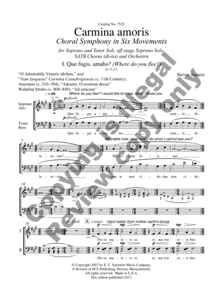 Carmina amoris: Choral Symphony in Six Movements (Choral Part) image number null