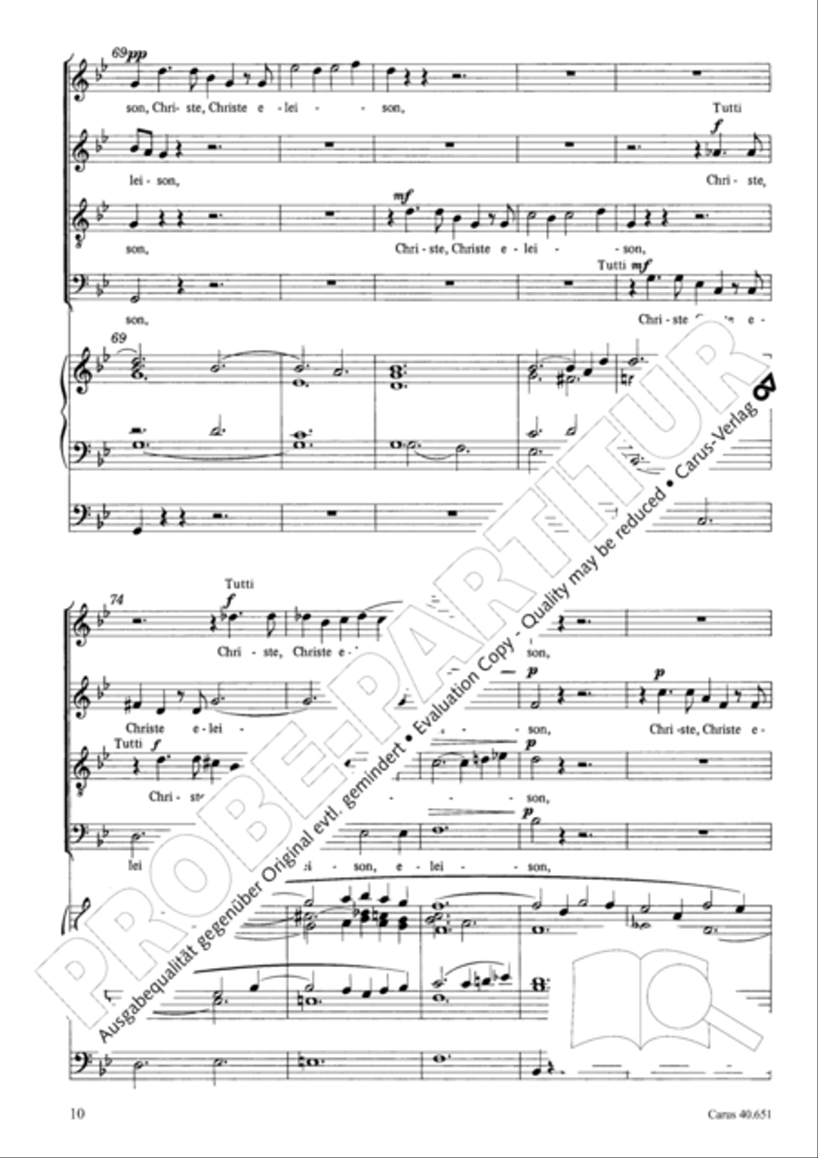 Mass in D Major (Missa in D) 4-Part scores gallery preview page 19