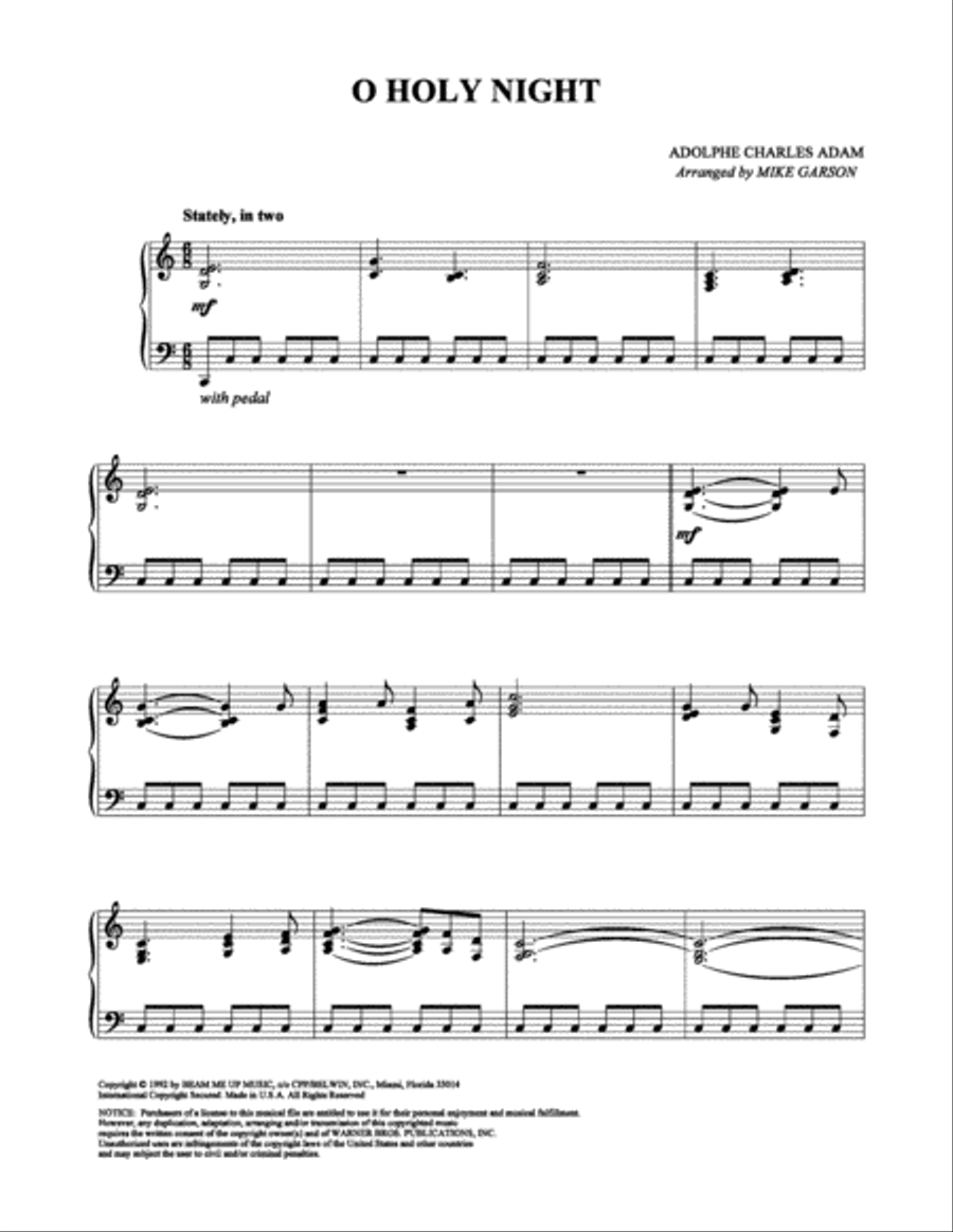 O Holy Night Piano Solo scores gallery preview page 1
