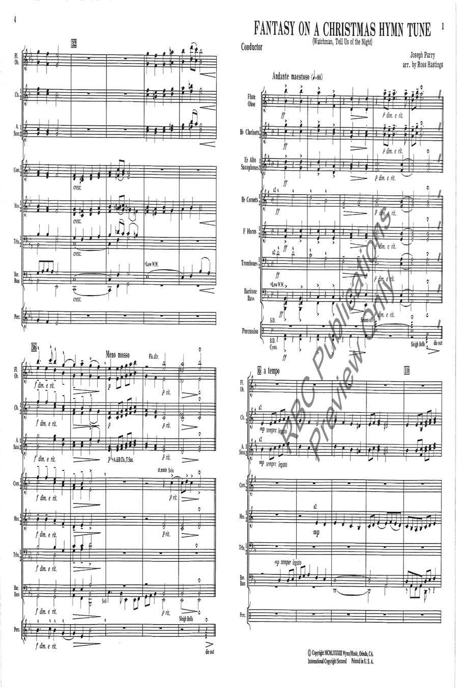 Fantasy On A Christmas Hymn Tune Concert Band scores gallery preview page 3