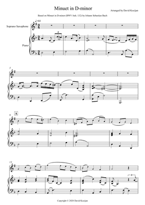 Minuet in D-minor - EASY (soprano sax & piano)