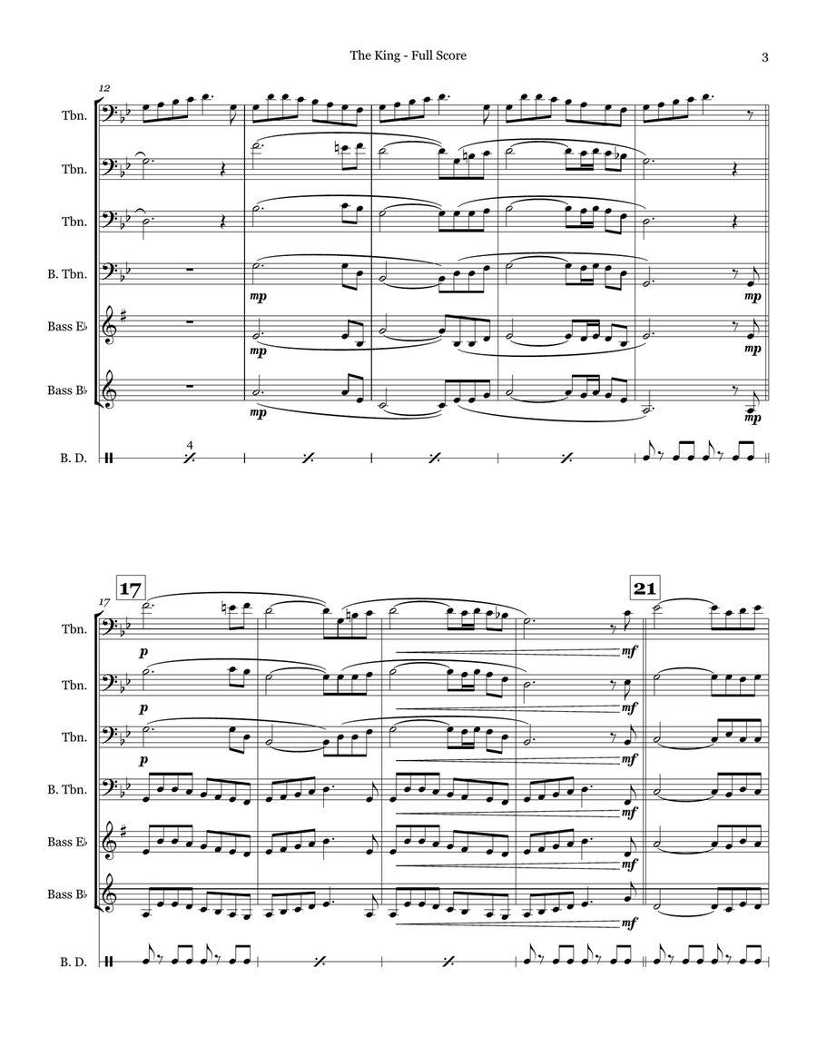 The King - Trombone Quartet Brass Quartet scores gallery preview page 3