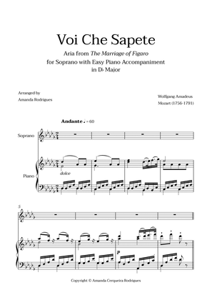 Voi Che Sapete from "The Marriage of Figaro" - Easy Soprano and Piano Aria Duet in Db Major