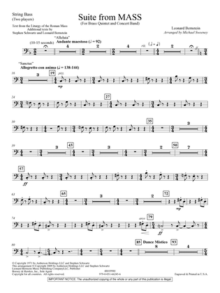Suite from Mass (arr. Michael Sweeney) - String Bass