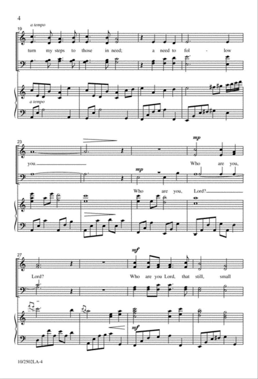 Who Are You, Lord? 4-Part scores gallery preview page 4