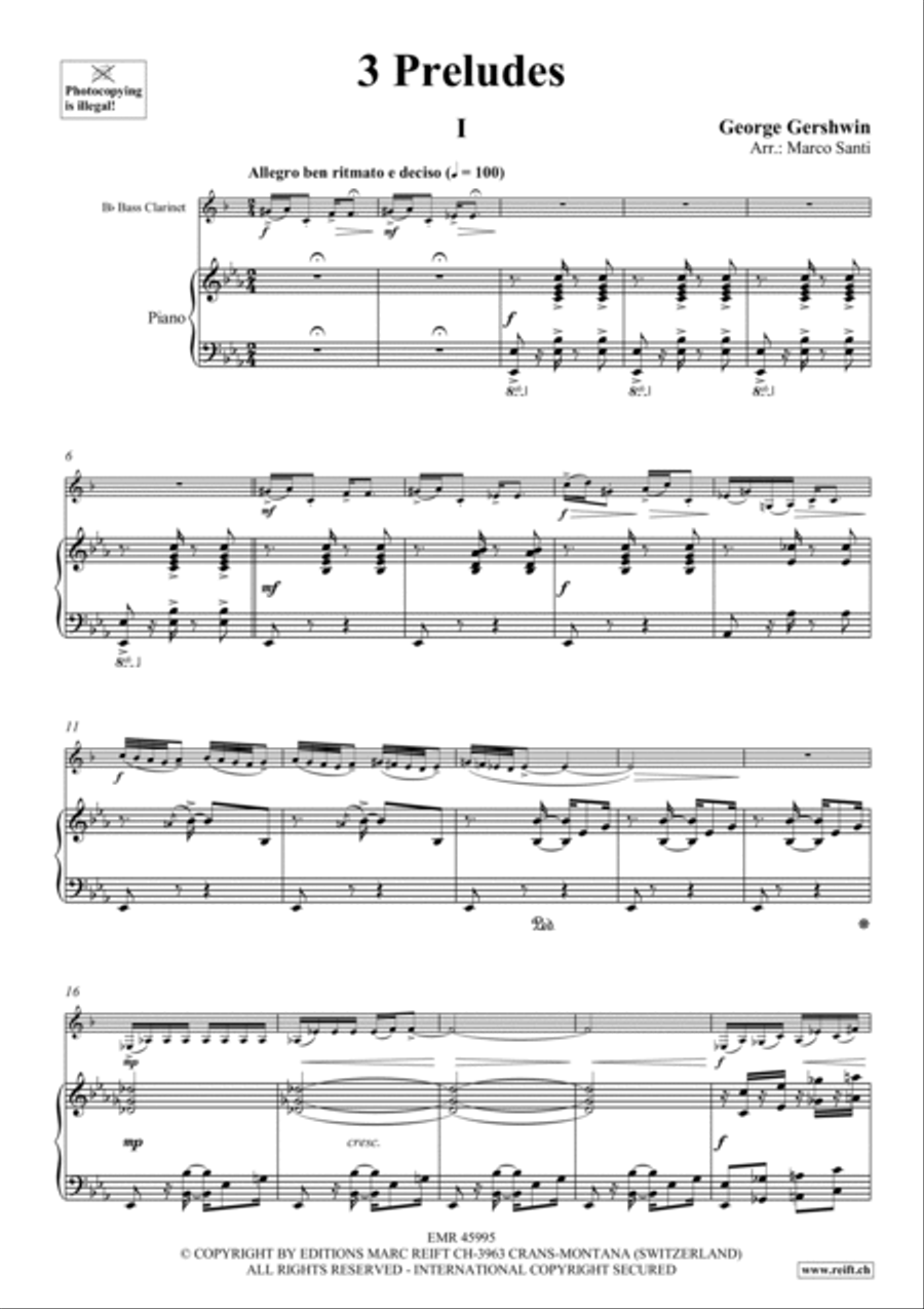 3 Preludes Bass Clarinet scores gallery preview page 5