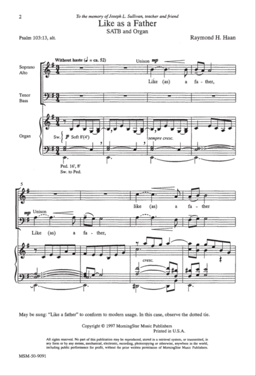 Like as a Father Like as a Father 4-Part scores gallery preview page 2