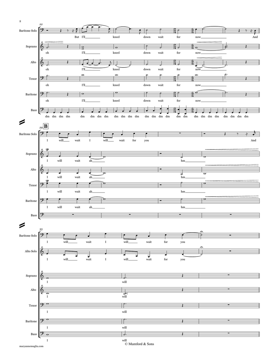 I Will Wait 4-Part scores gallery preview page 2