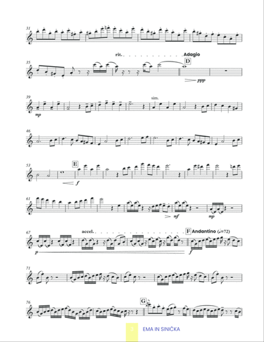 Ema and the bird Ema and the bird Flute Solo scores gallery preview page 3