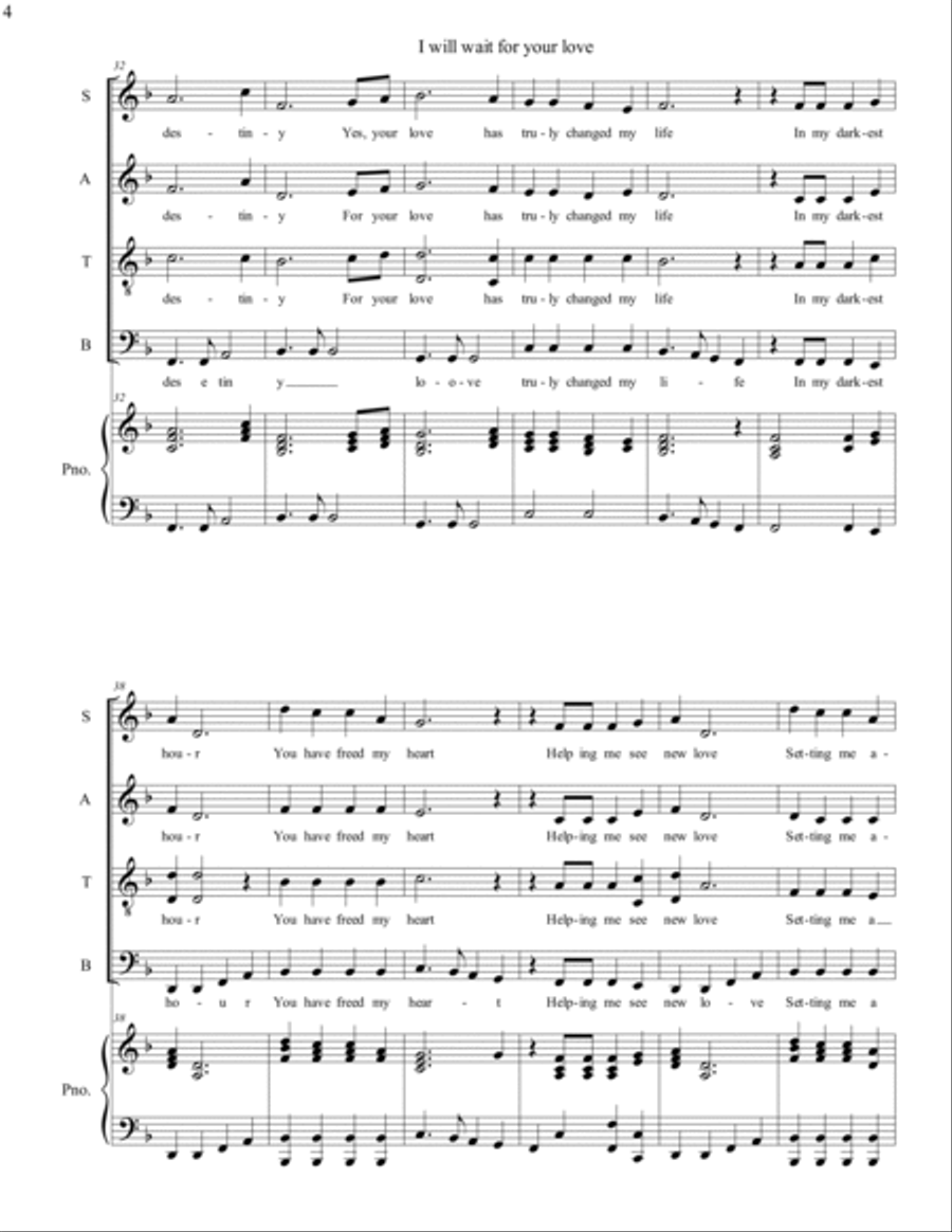 I will wait for your love Small Ensemble scores gallery preview page 4