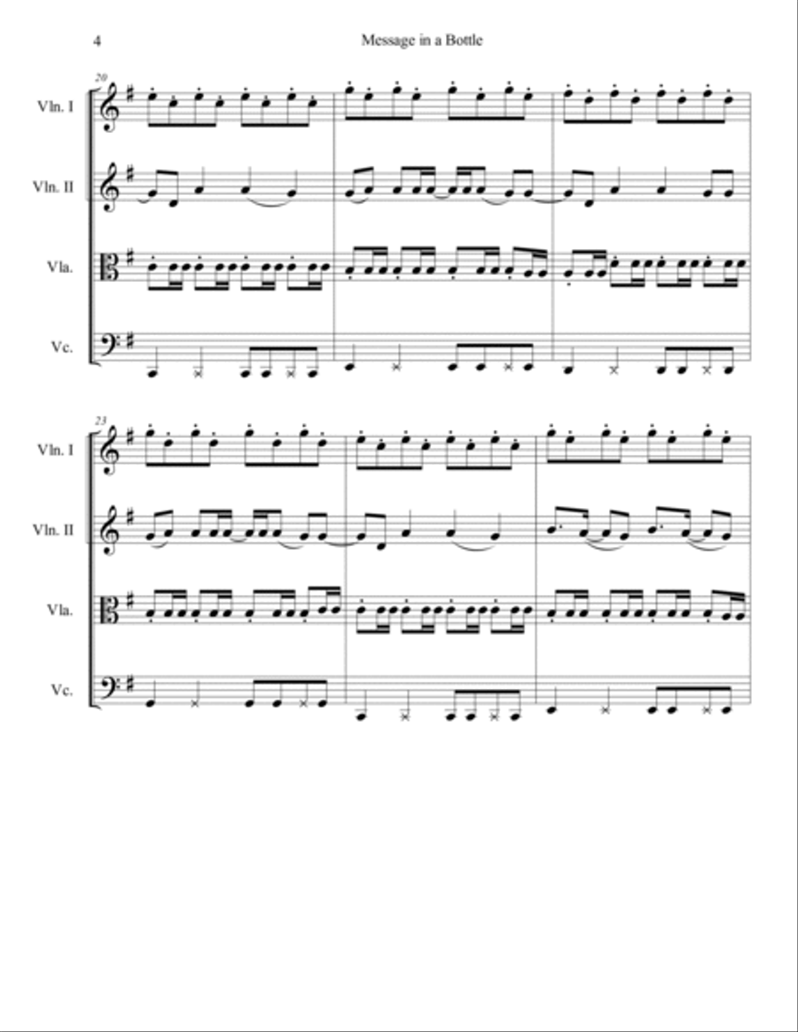 Message In A Bottle Taylor S Version From The Vault String Quartet scores gallery preview page 5