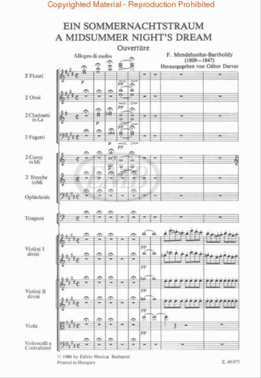 A Midsummer Night's Dream Miniature Score scores gallery preview page 2