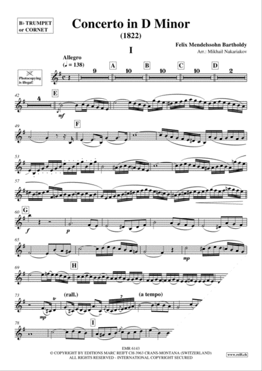 Concerto in D Minor Cornet scores gallery preview page 3