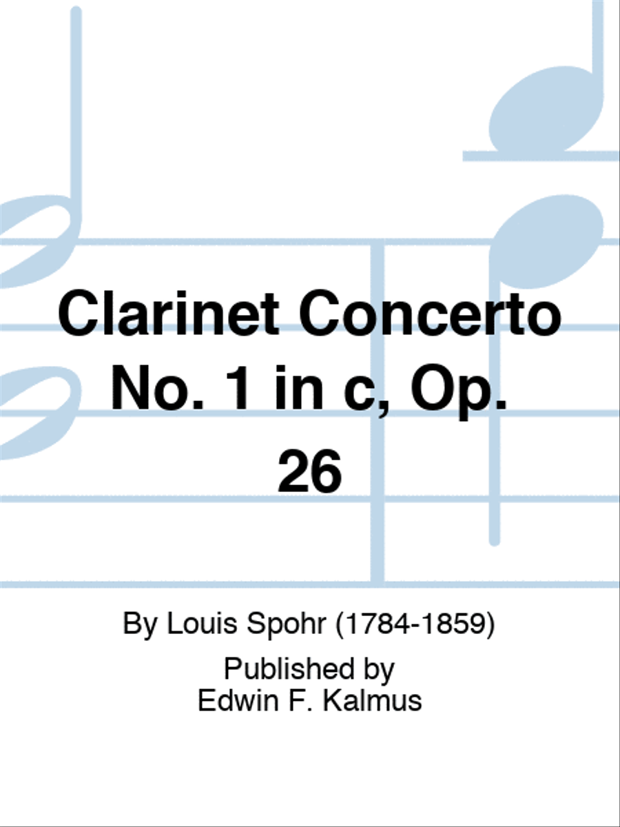 Book cover for Clarinet Concerto No. 1 in c, Op. 26